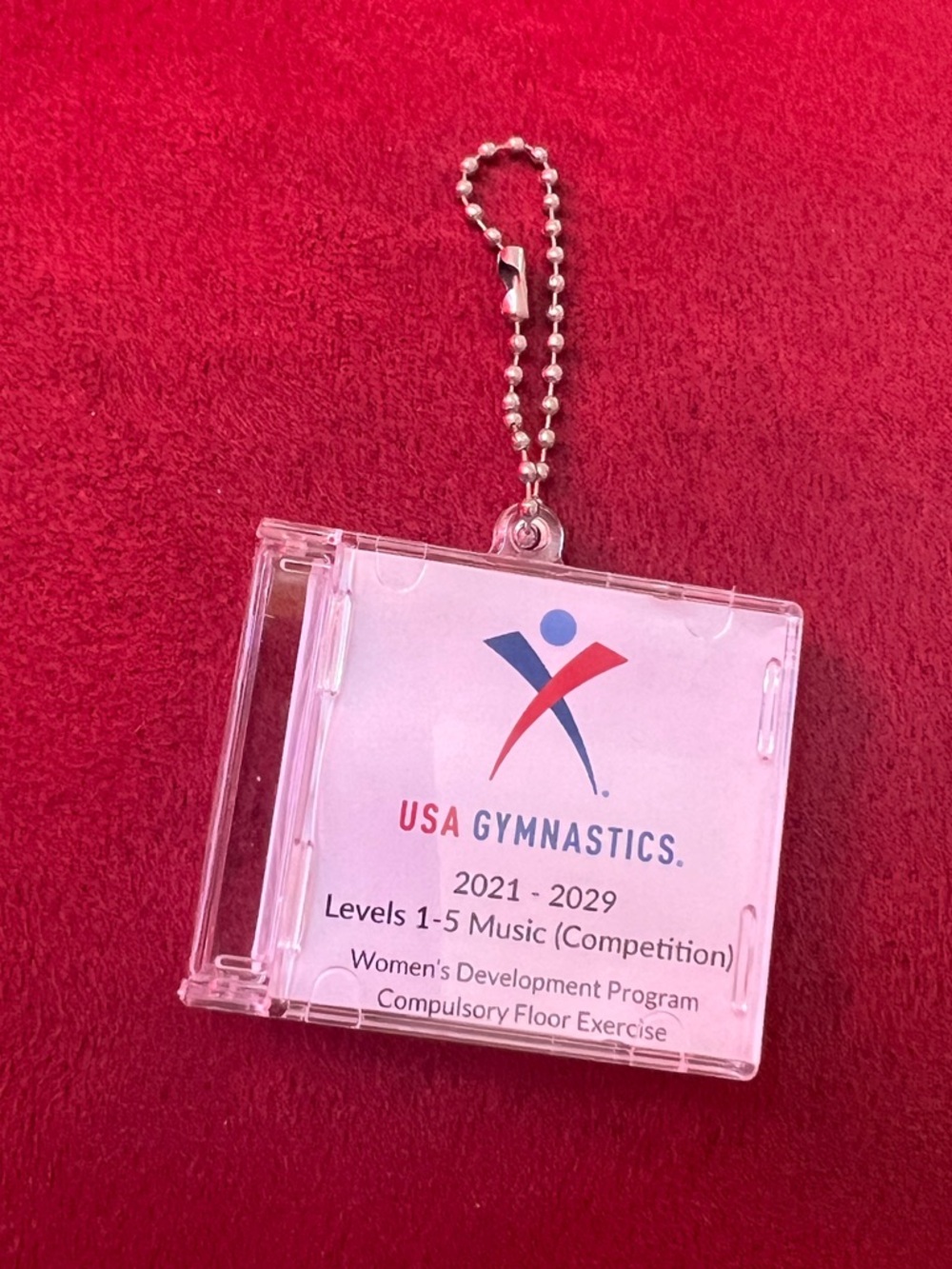 USA Gymnastics mini CD keychain
